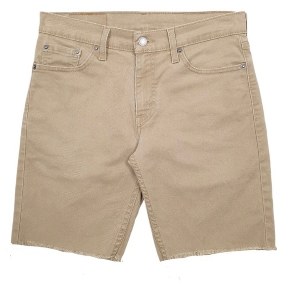 Levi's Classic Denim Short Plus Size Long Casual Dadcore High Rise Khaki Fray - Picture 1 of 11